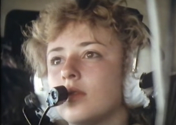 Sara Throssel watching the refueling while in flight
